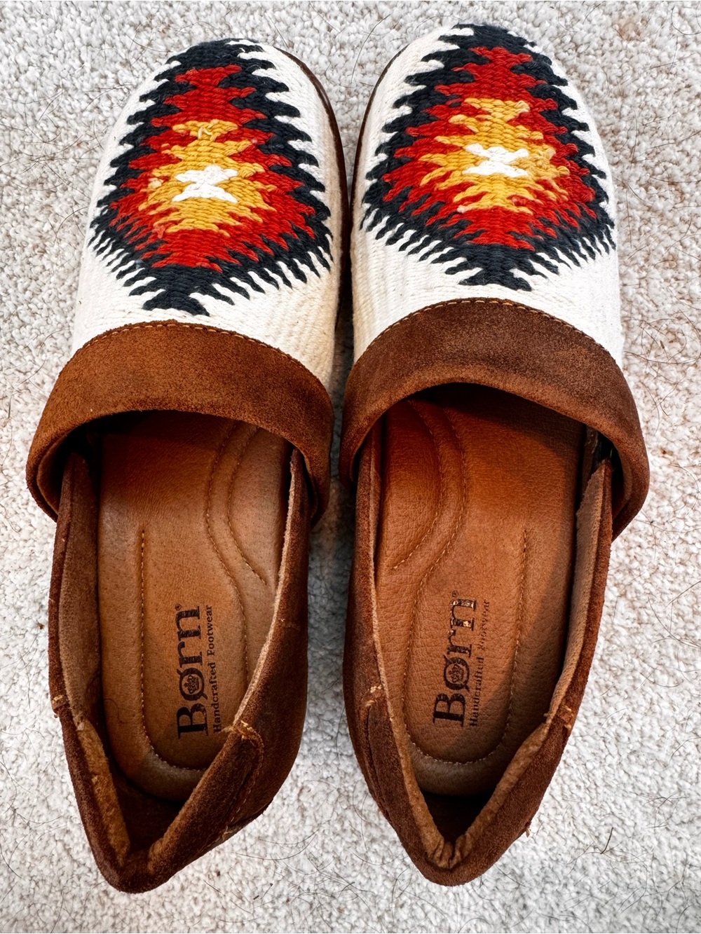 Born Handcrafted Southwestern Aztec Mule Clogs Sundance catalog Size 7.5 / 38